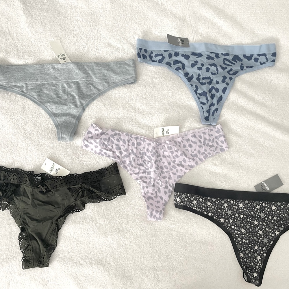 5 aerie thongs NEW